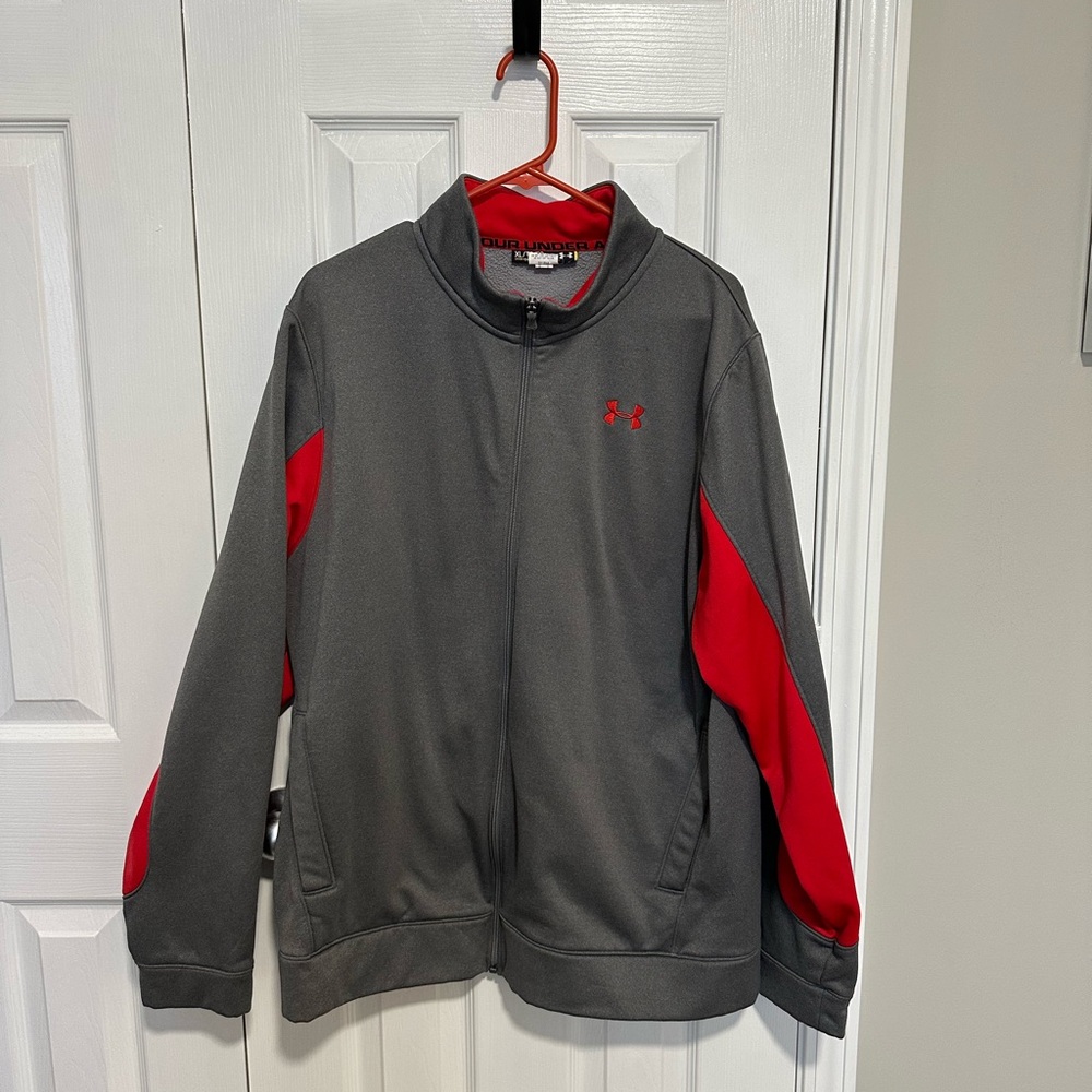 Under Armour Red and Gray Fleece Jacket